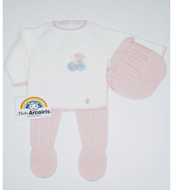 Conjunto bebé lana tricolor